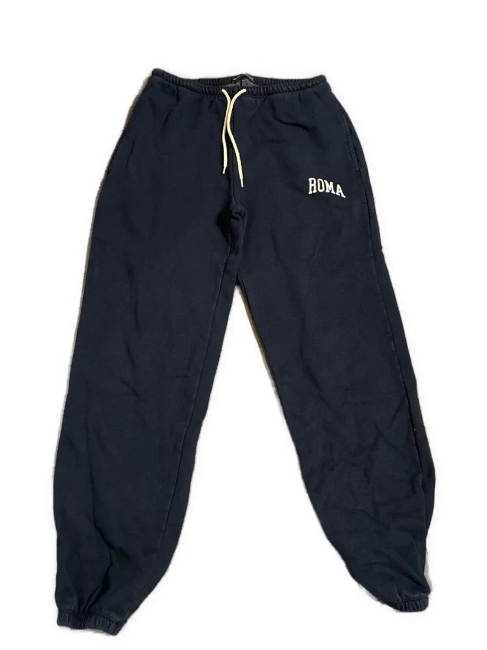Brandy Melville ROMA Navy Blue Oversized Fleece Jogger Sweatpants High Rise OS